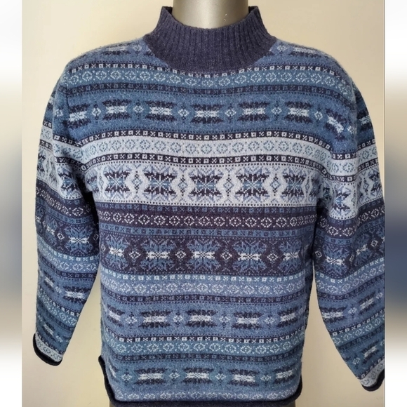 Woolrich John Rich & Bros. 100% Lambswool Mock Neck Long Sleeve Sz L Sweater - Picture 1 of 10